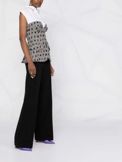 Moschino houndstooth number-print top