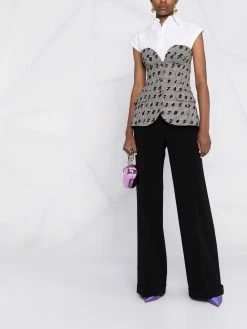 Moschino houndstooth number-print top