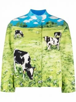 Moschino Farm-print boxy jacket