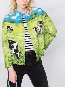 Moschino Farm-print boxy jacket