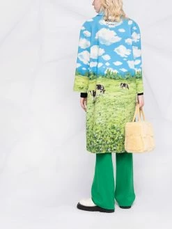 Moschino farm print cady coat