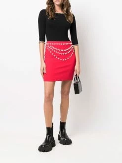 Moschino Cady pearls detail skirt