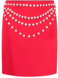 Moschino Cady pearls detail skirt