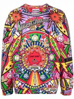 Moschino logo-print pinball style sweatshirt