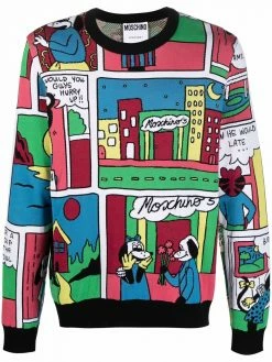 Moschino comic print cotton sweatshirt