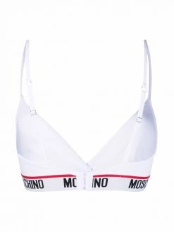 Moschino logo embroidered bralette