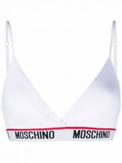 Moschino logo embroidered bralette