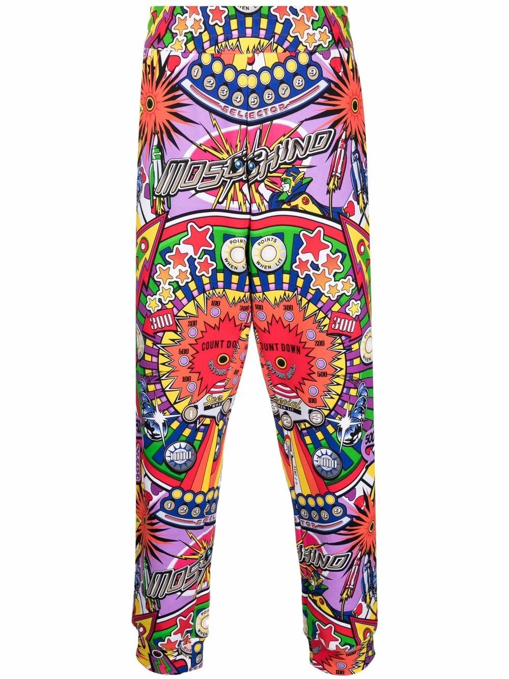 Coupon โ๏ธ Moschino Logo print pinball trousers ๐ 3 Moschino logo-print pinball trousers