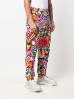 Coupon โ๏ธ Moschino Logo print pinball trousers ๐ 9 Moschino logo-print pinball trousers