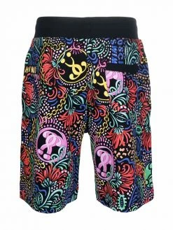 Moschino mix-print drawstring-waist swim shorts