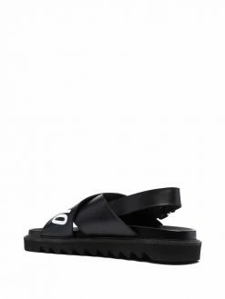 Moschino logo-print leather sandals