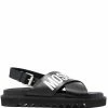 Moschino logo-print leather sandals