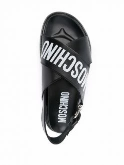 Moschino logo-print leather sandals