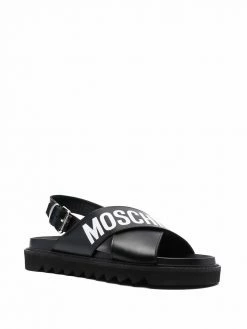 Moschino logo-print leather sandals
