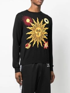 Moschino sun-pattern cotton jumper