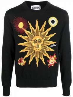 Moschino sun-pattern cotton jumper