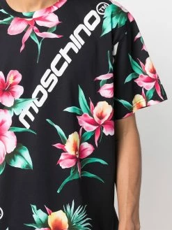 Moschino hibiscus logo-print cotton T-shirt
