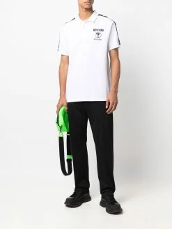 Moschino logo-tape cotton polo shirt