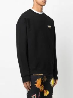 Moschino logo-patch crewneck sweatshirt