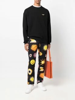 Moschino logo-patch crewneck sweatshirt