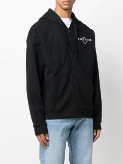 Moschino chest-logo zip-up hoodie