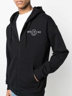 Moschino chest-logo zip-up hoodie