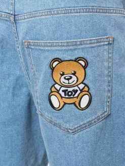 Moschino Teddy Bear wide-leg denim shorts