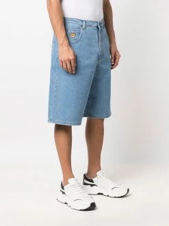 Moschino Teddy Bear wide-leg denim shorts