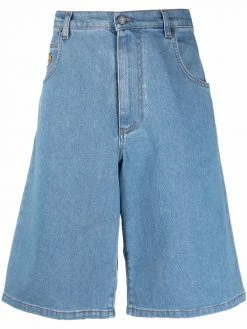 Moschino Teddy Bear wide-leg denim shorts
